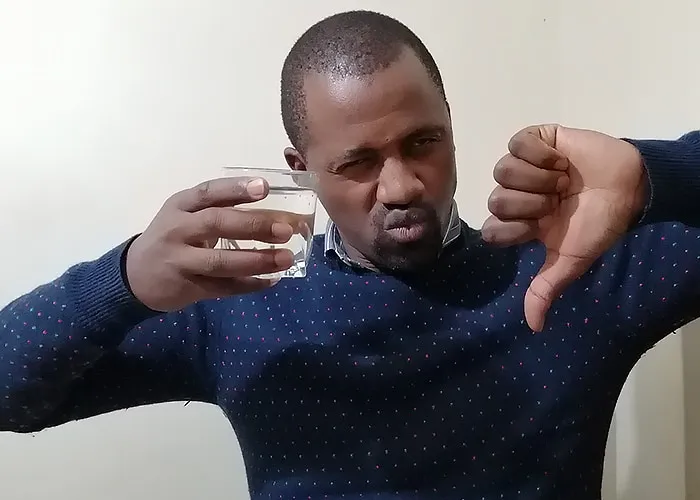 Warning illustration — treat tap water with caution when visiting Kenya