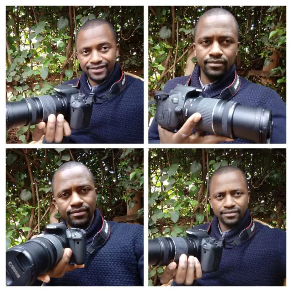 Multiple angles of the Canon T5i camera body showing its compact design