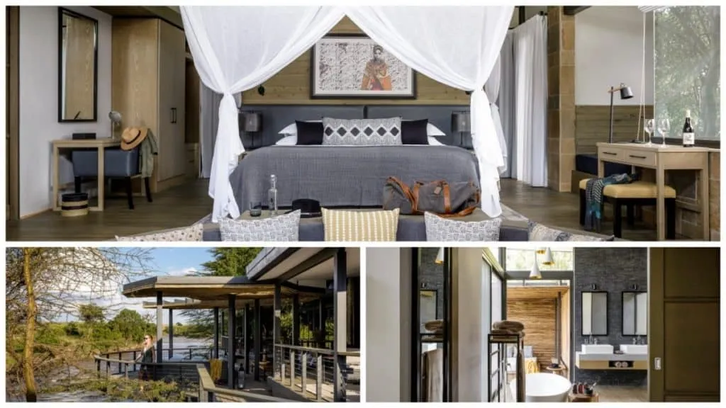 Sanctuary Olonana luxury lodge overlooking the Mara River — one of Kenya's most exclusive safari camps